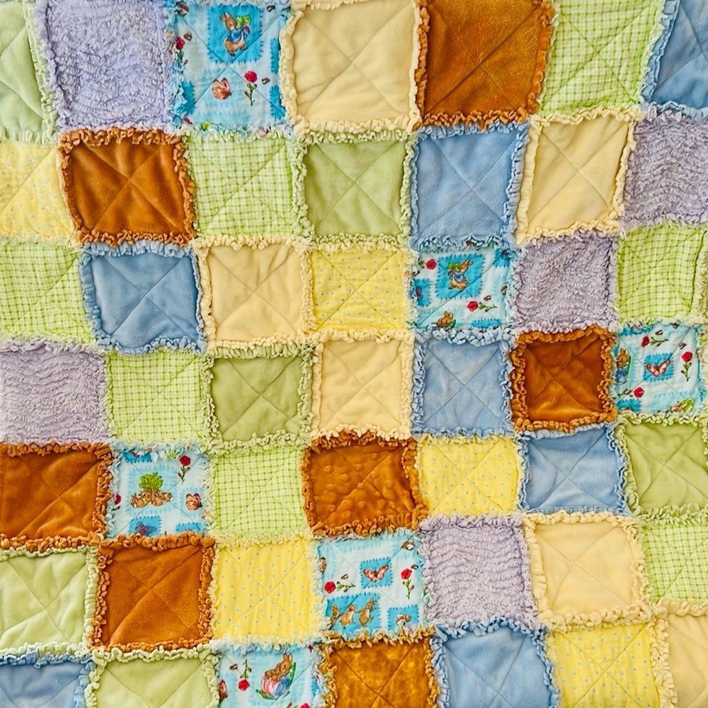 Handmade Child’s Rag Quilt / So So Cute / Unisex - Picture 4 of 16